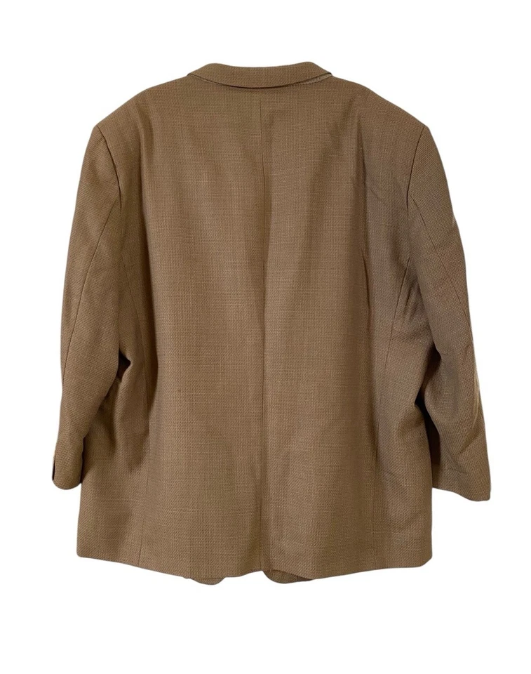 Blazer Jones New York Para Hombres Tostado 3 Botones Abrigo Deportivo Texturizado 56L Lana Carrera Foto 4 de 4