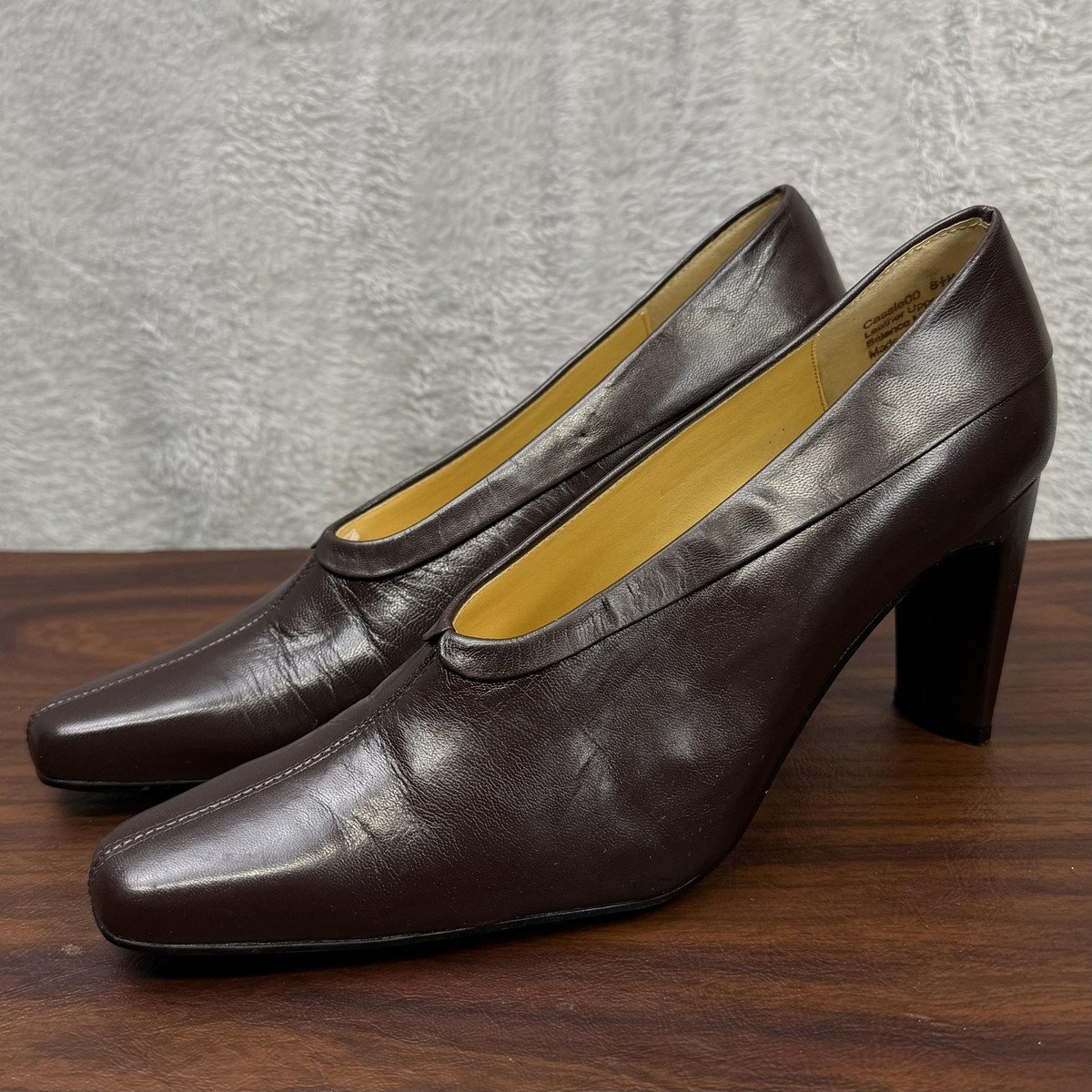 Bellini Cassie 00 Shoes Womens Size 8.5 M Brown Leather Block Heel Dress  Pump | eBay