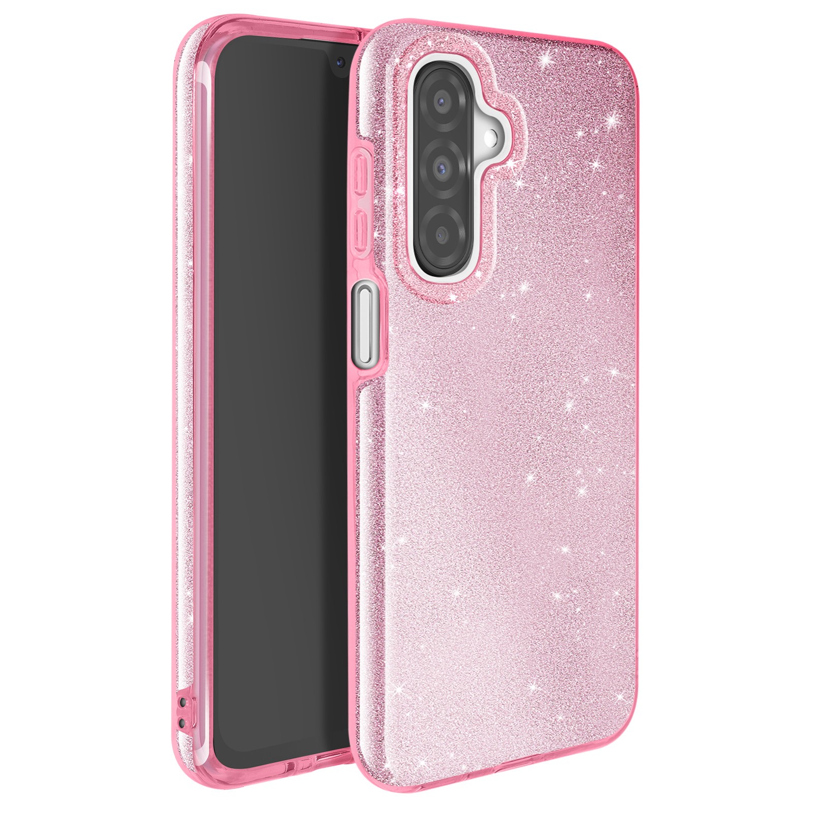 Coque antichoc Galaxy A26 étincelante avec angles renforcés rose clair