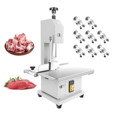 1000W Electric Bone Saw Machine w/19x14" Worktable Frozen Meat Cutter w/8 Blades