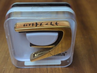 Thalia Deluxe Series Guitar Capo - Flamed Mable Birds 24k Gold NEW SEALED