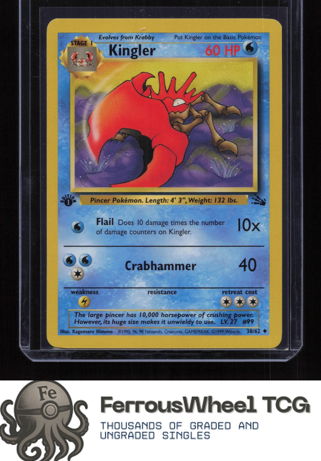 Kingler 38/62 - Fossil - 1st Ed. (NM)