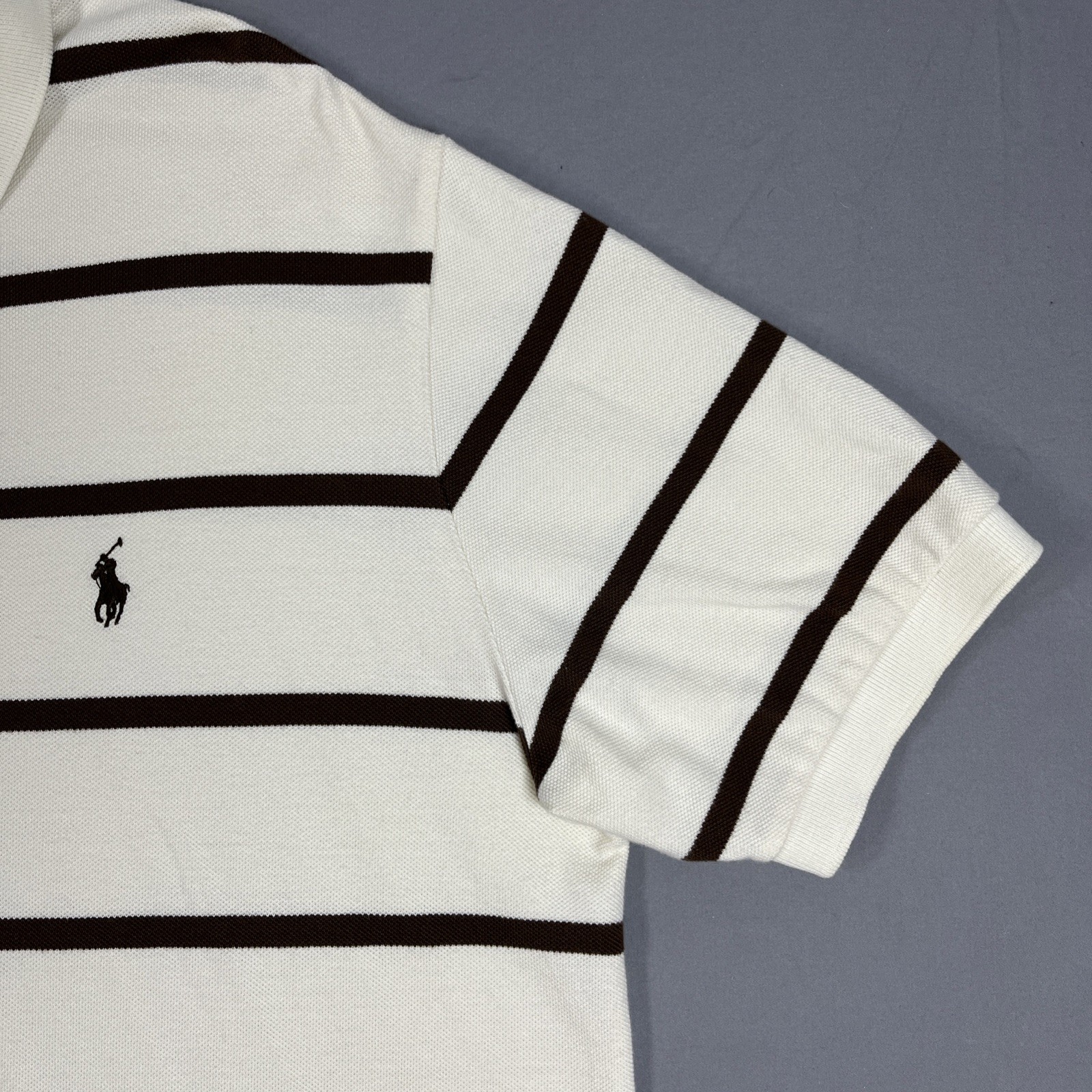 Polo By Ralph Lauren uomo manica corta polo righe panna pony camicia grande