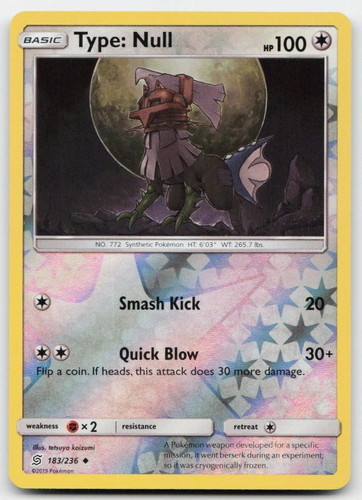 Pokemon TYPE: NULL REVERSE HOLO Unified Minds 183/236 NM/Mint PACK FRESH