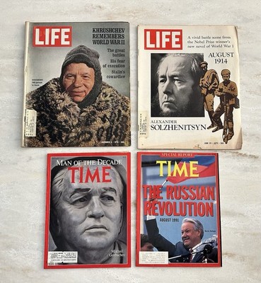 Russia and USSR Life & Time Magazines 1970-1991 Russian Revolution Lot of 4