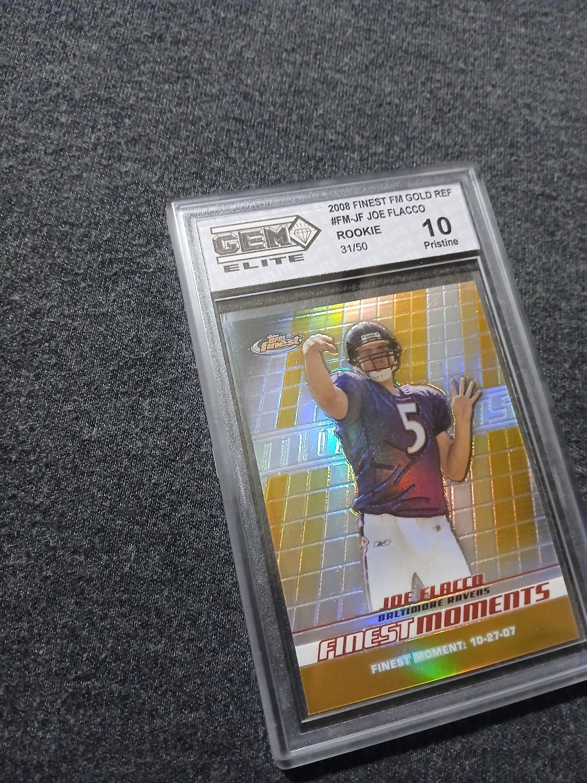 Joe Flacco Finest Moments #FMJF Gold Refractor