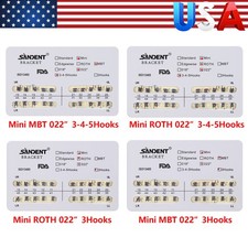 10 Packs Dental Orthodontic Metal Bracket Braces Mini Roth/MBT 022 3/345 Hooks A