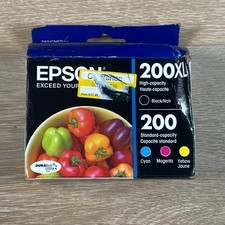 Genuine Epson 200XL Black 200 CMY Ink 4-Pack Open Box Exp 02/2027 OEM