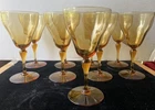9 Amber Steuben Shape 1132 Carder Era Water Goblets Unmarked