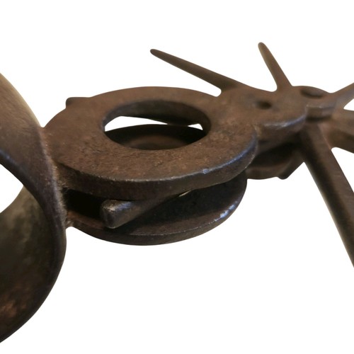 Mexican Western Iron w Silver Inlay Single Spur 8 Point Rowel Antique - Picture 11 of 14