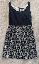 Banana Republic Black Pattern Tank Dress Zip Back Womens 4