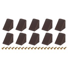 10Sets 90 Degree Plastic Corner Braces with Cover Cap 17.2x21x21mm Brown