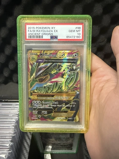 2015 POKEMON XY ANCIENT ORIGINS #98 FULL ART/M RAYQUAZA EX PSA 10