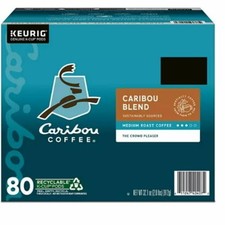 Caribou Coffee Caribou Blend Medium Roast Keurig K-Cup Coffee Pods, 80ct BB:7/26