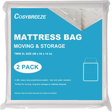 4 Mil Thick Plastic Mattress Bags for Moving Mattress Storage Bag Twin Size 2 Pa