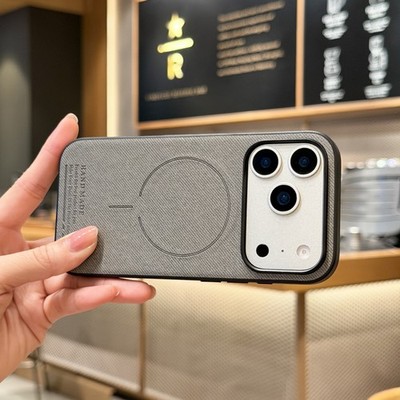 Case For iPhone 17 Pro Max 16e 15 14 13 Magnetic Fabric Texture Shockproof Cover