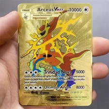 Pokemon Card Arceus VMAX Gold Metal Card - Carta In Metallo Fanmade TCG