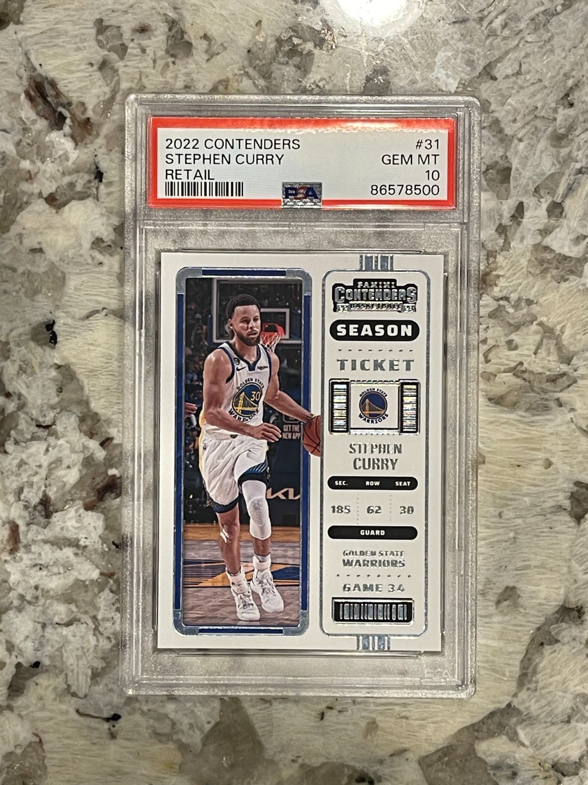2022 Panini Contenders Stephen Curry Season Ticket PSA 10 *500 view 1