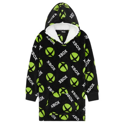 Xbox Kids Boys Gamers Oversized Hoodie Poncho Kangaroo Pocket Long Sleeved