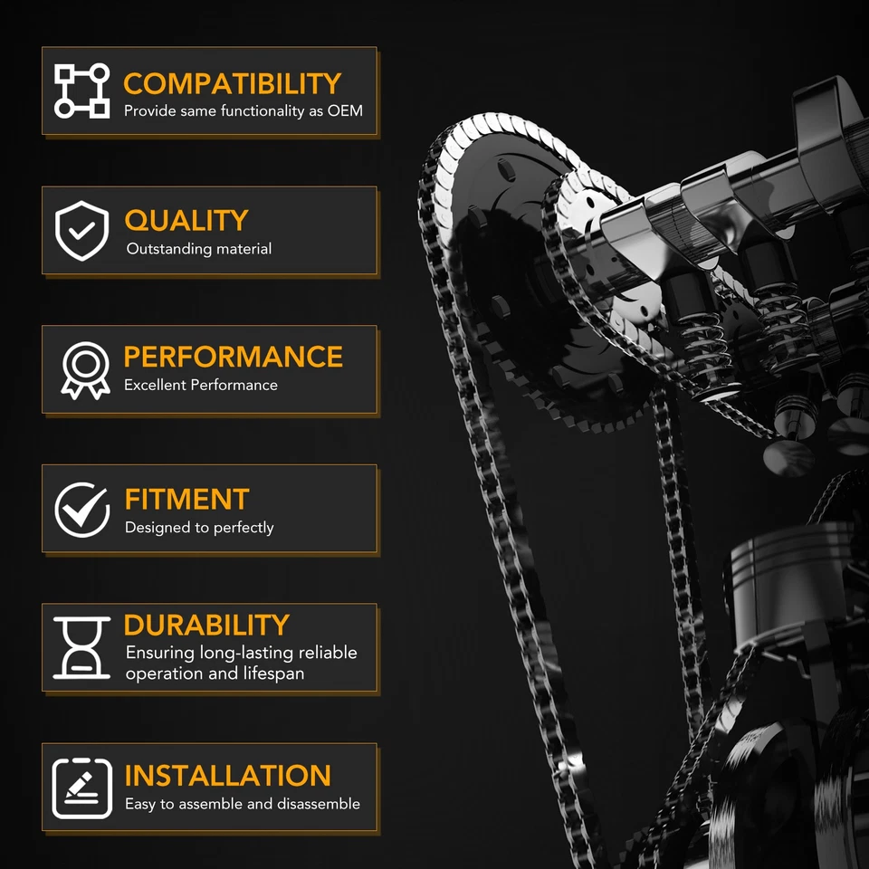 Engine Timing Chain Kit W/Tensioner & Guide For Ford Explorer Sport Trac 07-10 Foto 3 de 4