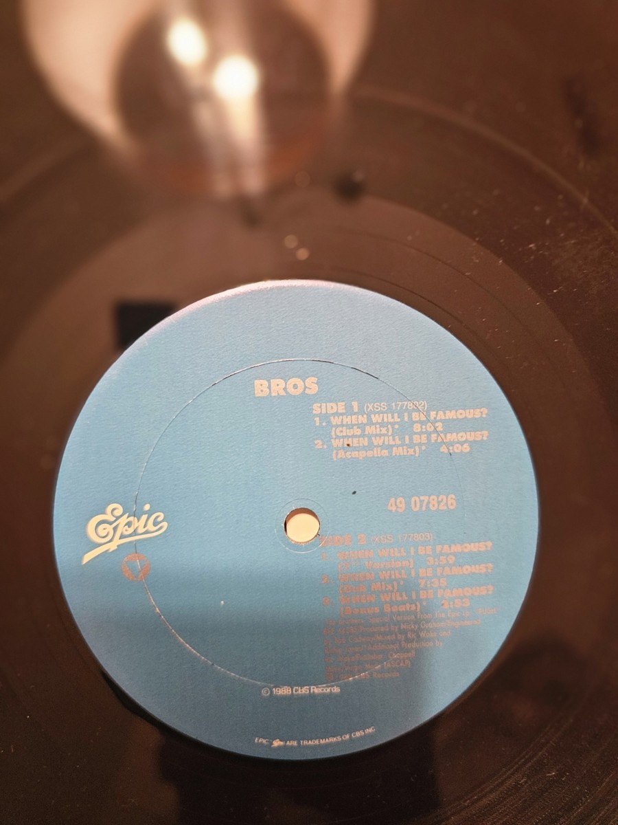 ブロス　When Will I Be Famous?　国内特別盤 貴重盤 12” Bros - When Will I Be Famous 12