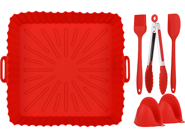 MediaMarkt Koenic Accesorio Freidora, Ho330024, Base De Silicona, 20 Cm, Apto Lavavajillas, Microondas, Hasta 220º, Rojo - Imagen 2