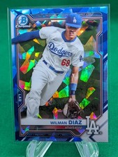 2021 Bowman Draft Sapphire Edition #BDC-184 Wilman Diaz Refractor LA Dodgers