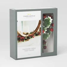 Greenery Sprig Vase Filler 8pc Holly Red Berry Stem Threshold Xmas Holiday
