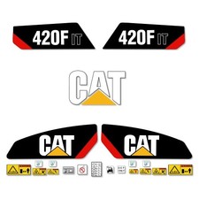 Decal Kit Fits Cat 420f It Backhoe 7yr Stickers - Made In Usa