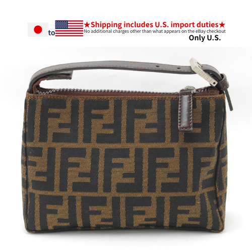 FENDI zucca handbag bag canvas Authentic