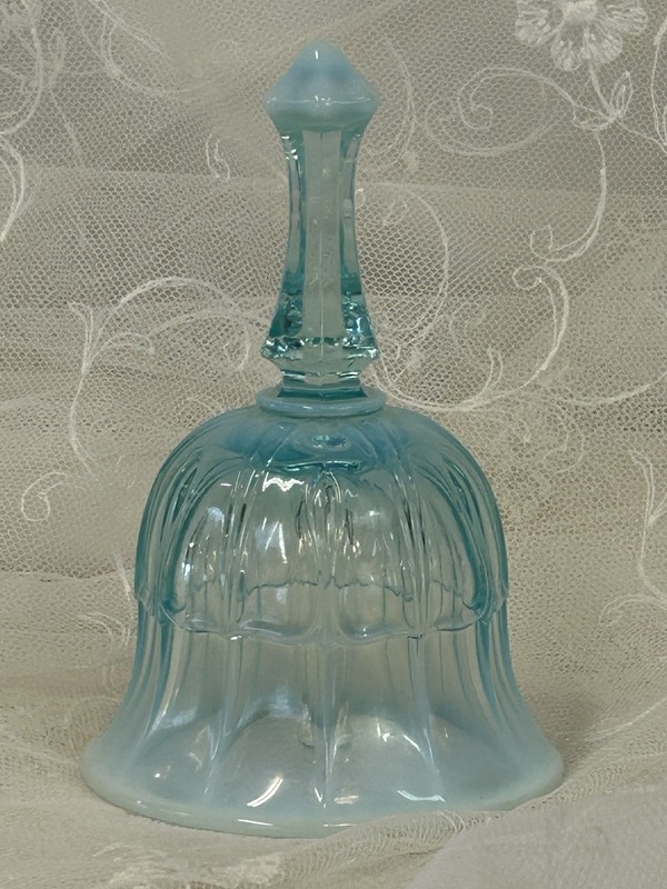 Vintage Fenton Blue Opalescent Glass Bell – Excellent Condition