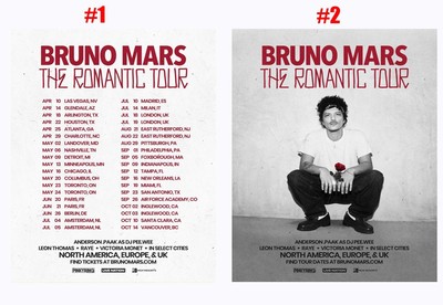 Bruno Mars  The Romantic  tour 2026 Poster