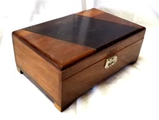 VTG Wooden Box Storage Tea Caddy Trinket Jewelry MCM Norris TN Walnut & Cedar