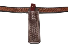 Custom hand. Tooled leather knife sheath.