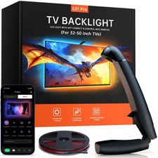LED TV Backlight 11.5ft Cuttable Lights for 32-50" Screens, Smart App Control, M