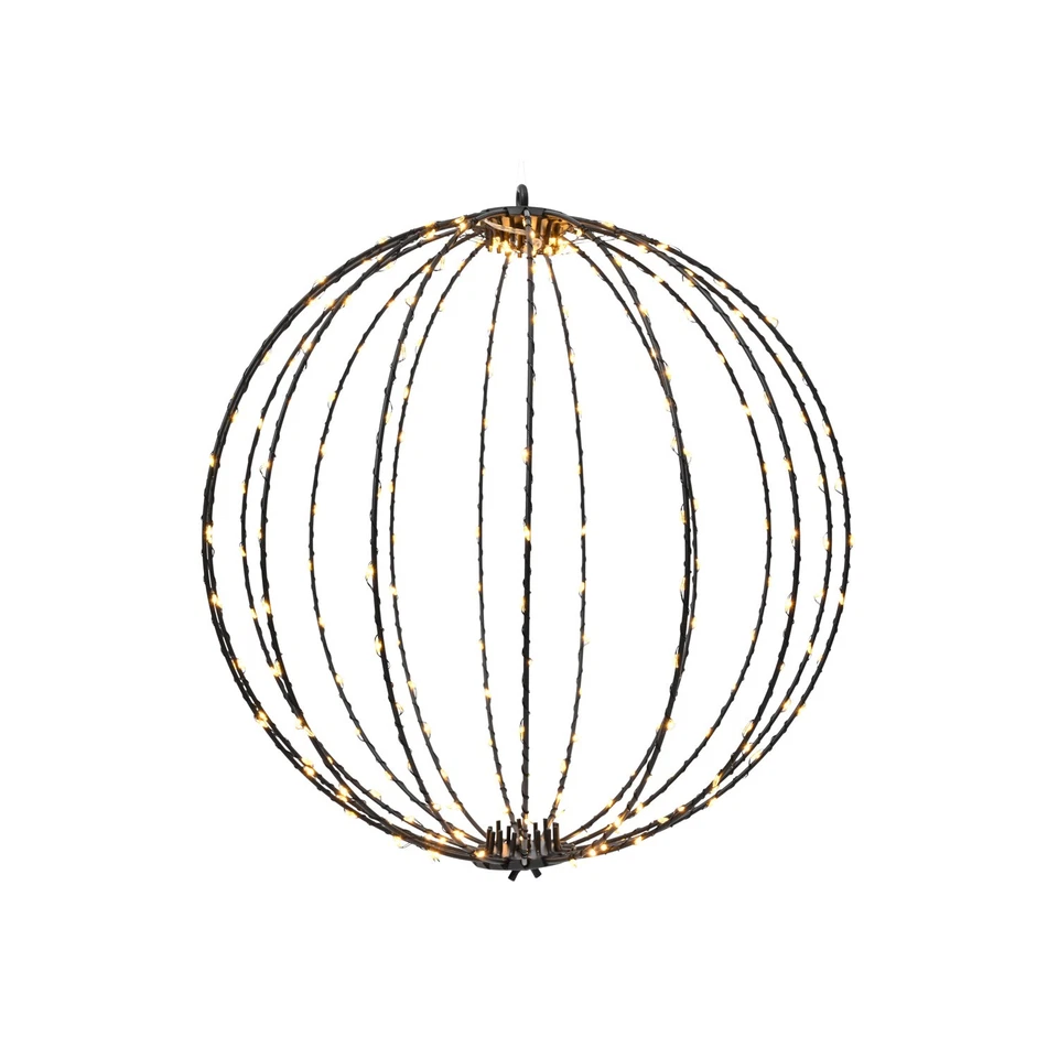 LED Drahtkugel Leuchtkugel faltbar 28cm 192LED Kugelleuchte 8Modi Timer Außen - Bild 2 von 4