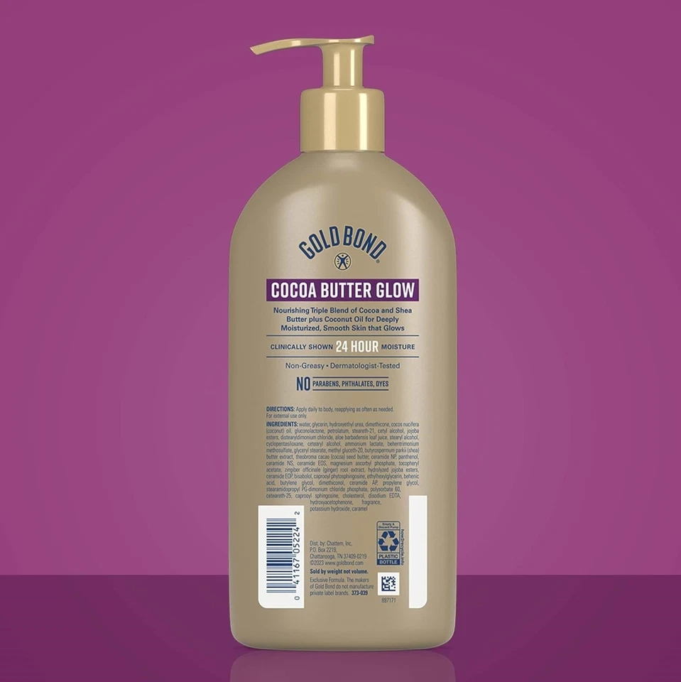 Gold Bond Cocoa Butter Glow Loción Hidratante Diaria con Manteca de Karité, Butte de Cacao Foto 2 de 4