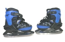 Lake Placid Monarch Youth Adjustable Ice Skates 1-4 Youth Small Black Blue Steel