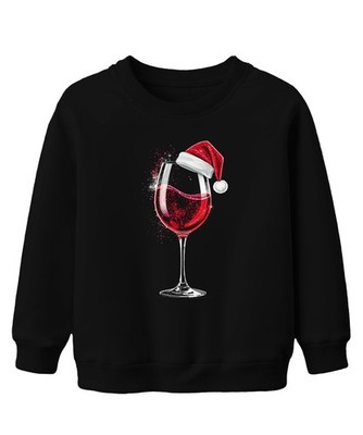 Wine Glass Santa Hat Red Wine Xmas Gift Wine Party Unisex Kids Sw