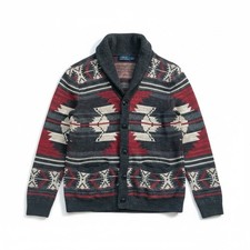 Polo Ralph Lauren Navajo Southwestern Aztec Cardigan Sweater Cotton Knit Size S