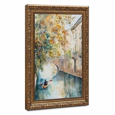 Venice Canal Boat Wall Art Canvas Oil Paintings Reproduction