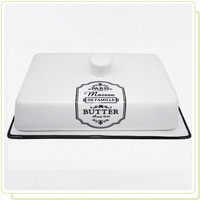 Maestro Paris Butterdose MR20030-45 Keramik, 18,5 X 12,5 X 7,5 Cm, Weiß
