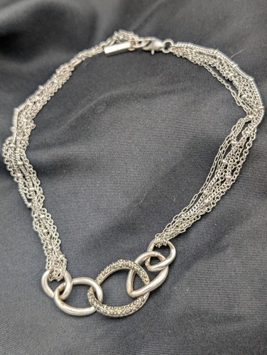 Collana girocollo regolabile KENNETH COLE 15” 16” 17” MARCASITE TONO ARGENTO - Foto 2 di 6
