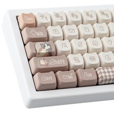 PBT Keycaps for Mechanical Keyboard - 144 Keys Cute Cat Keycaps, Dye-Sublimat...