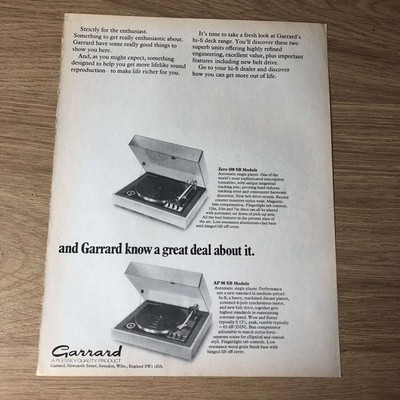 GRAM200 MAGAZINWERBUNG 11X8 GARRARD ZERO 100 SB MODUL