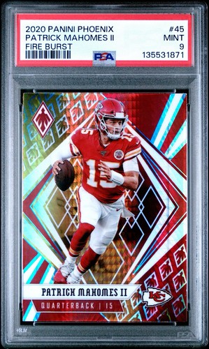 2020 Panini Phoenix Patrick Mahomes II Fire Burst PSA Mint 9 #45 Chiefs