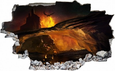 Drachen Feuer Drache Fantasy Wandtattoo Wandsticker Wandaufkleber D1140