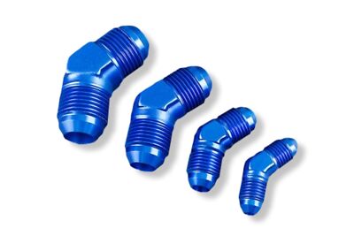 Alu Fitting Adapter Verbinder Anschluss 45' AN4 Blau