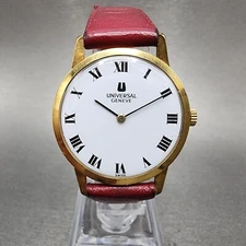 Universal Geneve Watch Men 31mm White Dial Gold Tone Manual Wind 542101 Runs