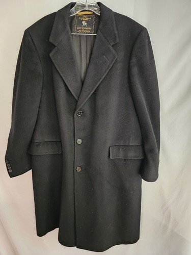 Hart Schaffner & Marx Gold Trumpeter Black Cashmere Overcoat *See Measurements* - Bild 3 von 10